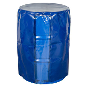 Copertura in PVC impermeabile per barili da 200 litri, blu - Product Image 1