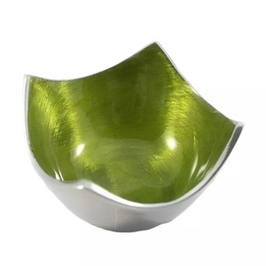 Dernier bol de service pour la maison, l'hôtel et le restaurant Bols à chocolat en aluminium au design moderne émaillé Bols à dîner de couleur verte - Product Image 4