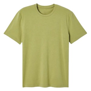 Wholesale 100% Cotton <b>Men's</b> Summer T-<b>Shirt</b> Breathable <b>Collarless</b> Design with Solid Pattern Knitted Flannel Fabric Plus Size - Product Image 4