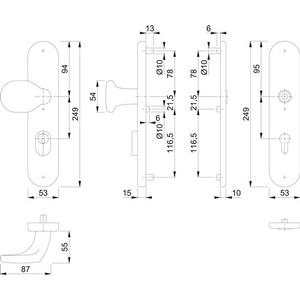 อุปกรณ์ป้องกัน E86G/3332ZA/3310 สแตนเลส F69 72 มม. 37-47 มม. HOPPE - Product Image 3