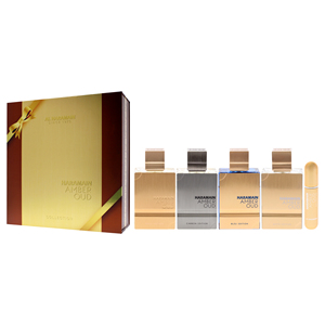Al Haramain Amber Oud Collection Unisex 4 pz Set regalo 4X2oz EDP Spray in tonalità di carbonio bianco Bleu oro - Product Image 4