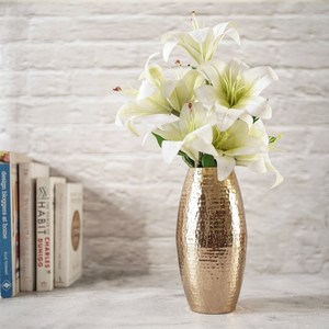 Golden Hammered Metal <b>Vase</b> for Home Decor Metal <b>Vase</b> High Quality Bulk Quantity Vintage <b>Unique</b> Modern Festive Decor Usage Home - Product Image 4