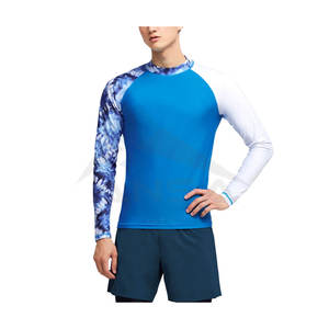 Customized Logo Breathable Quick Dry <b>Mens</b> Rash Guard Long Sleeve Compression <b>Swimming</b> <b>Shirt</b> with Sublimation Printing - Product Image 1