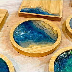 Ensemble de dessous de verre en bois avec support pour la décoration Utilisation d'hôtel Hot Seller Fast Water Absorbant Diatomite Coaster - Product Image 5