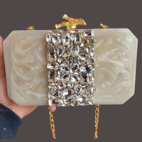 Pochette de soirée de luxe en cuir véritable, style bohème, ornée de strass, faite à la main, avec fermeture ouverte et lanières, pour l'été