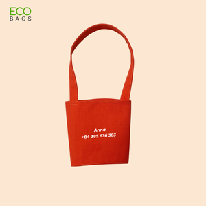 Porte-bouteille d'eau en toile de coton Simple à la mode du fabricant direct Logo de couleur personnalisé pour l'utilisation de pique-nique scolaire - Product Image 2