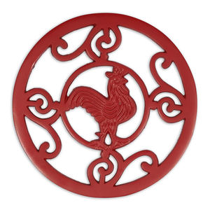 Iron Wire Heart <b>Trivet</b> with Rubber Feet for Hot Dishes Red Powder Coated - Product Image 3