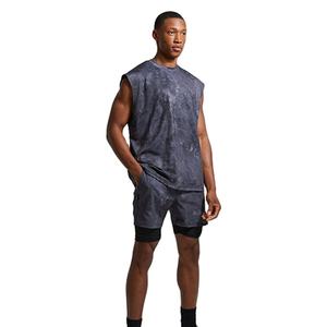 กางเกงขาสั้นออกกำลังกายผู้ชาย ดีไซน์ใหม่ ทันสมัย ล้างสีแบบแอซิด เอวยางยืด ใส่สบาย เหมาะสำหรับวิ่ง ฟิตเนส และการฝึกซ้อม - Product Image 2