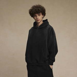 Sweat-shirts à capuche vintage pour hommes, lavés et délavés, style streetwear hip-hop pour l'automne et l'hiver - Product Image 5