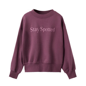 Oversize Plain Cotton Knitted Sweatshirts With <b>Back</b> Cheetah Printed Design Cotton Fleece Pullover <b>Kids</b> Clothing Sweatshirt - Product Image 3