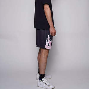 Shorts de basket-ball pour hommes en toile tricotée respirante à séchage rapide avec cordon de serrage, vêtements de sport décontractés, pantalon de course - Product Image 3