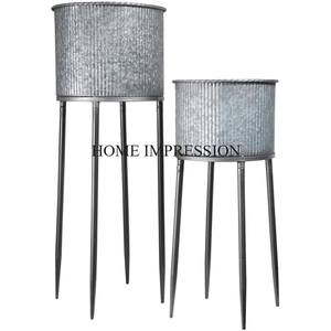 Maceta y maceta de flores de Metal galvanizado, soporte recubierto de polvo de Color negro, diseño elegante decorativo para el hogar, hecho a mano, última llegada - Product Image 6