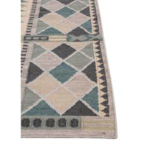 พรมขนสัตว์ลายตารางหมากรุกสีเทาดำแบบทอเรียบ ADWL-13266 ลายเรขาคณิตนามธรรม พรมปูพื้นทรงสี่เหลี่ยมผืนผ้าสำหรับบ้านและทางเดิน - Product Image 4