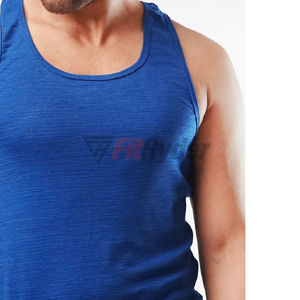 Débardeur de gymnastique de couleur unie pour hommes Vêtements de fitness tricotés décontractés pour la course à pied Musculation Respirant Service de conception OEM Vente en gros - Product Image 2