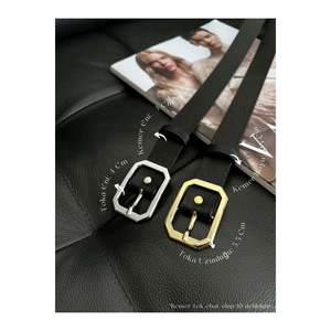 Ceinture carrée pour femme, ceinture pour pantalon, ceinture pour veste, ceinture pour robe - Noir - Or et argent - Product Image 1
