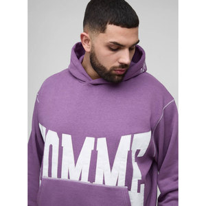 Conjunto de Sudadera con capucha OEM personalizada de talla grande para hombre con cremallera Sudadera con capucha de algodón de peso pesado y pantalones con cordón con diseño de diamantes de imitación - Product Image 3