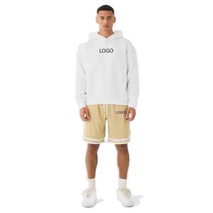 Custom <b>Black</b> Hoodie and Contrast Trim <b>Shorts</b> Set for Men Streetwear Two Piece Fit with Drawstring Summer Tracksuit VENDOR Wear - Product Image 4