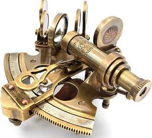 Sextant nautique en bronze artisanal Calvin, astrolabe en laiton massif, instrument de navigation - Product Image 5