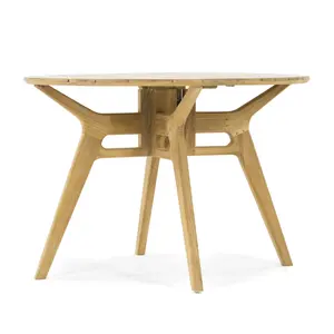 Wholesale Restaurant Round Folding Tables 42 Inch Waterproof Durable Folded Dining Wood Table for Outdoor Banquet