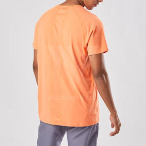 T-shirts pour hommes de haute qualité 100% coton décontractés col rond manches courtes couleur unie streetwear coupe ajustée - Product Image 6