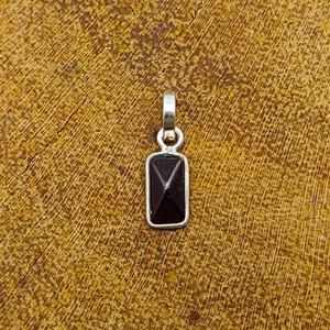 Dainty Rectangle Shape <b>Garnet</b> Gemstone 925 Sterling Silver Bezel <b>Pendant</b> Bohemian Artisan Crafted Silver <b>Pendant</b> Necklace - Product Image 4
