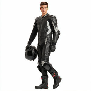 Traje de carreras de cuero para hombre, chaqueta de cuero para pantalones PU, conjunto de motociclista, traje de cuero para hombre - Product Image 3