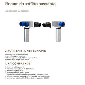 Plenum de Techo Tecnosystemi para HVAC con Entrada Ovalada para VMC 1 para Sistemas de Ventilación - Product Image 1