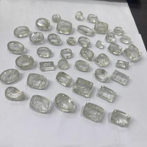 ขายส่งหินควอตซ์รูไทล์ธรรมชาติผสมตัดอัญมณีหลวมขนาดฟรีพลอยพลอยควอตซ์ไหมพรม - Product Image 3