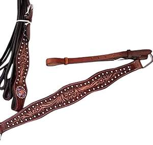 Selles de cheval occidentales fabriquées à la main de qualité supérieure cuirasse sculptée et têtière en cuir usiné produits pour chevaux en gros - Product Image 6