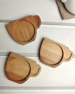 Sous-verre à thé en forme de tasse Sous-verres naturels en bois de qualité durable Vaisselle décorative Tapis et napperons Sous-verres Fourniture d'hôtels - Product Image 2