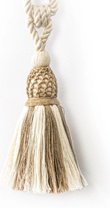 Atador de Cortinas de Cuerda Tejida Natural de Dos Tonos, Crema y Natural, Estilo Boho Chic, Estilo Bohemio - Product Image 4