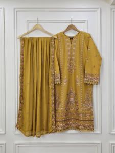 Ssumaira's Luxury Lawn Indian Pakistani Dress Collection Embroidered Outfit Salwar Kameez Dupatta 3 PC <b>Suit</b> - Product Image 4