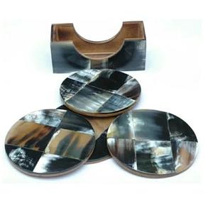 Natural Buffalo Horn <b>Table</b> <b>Coasters</b> Handmade Rustic Drink Accessories High Quality - Product Image 4