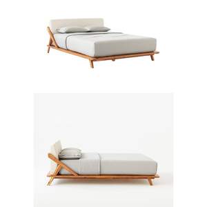 Cama Petra de teca de madera maciza de calidad superior, muebles indonesios minimalistas modernos para Villa Resort Hotel Homestay Apartment - Product Image 2