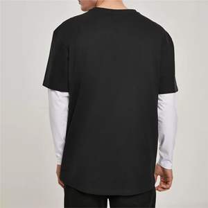 Camiseta de manga larga de doble capa informal de alta calidad para hombre Camiseta de peso pesado de algodón 100% personalizada para hombre - Product Image 5