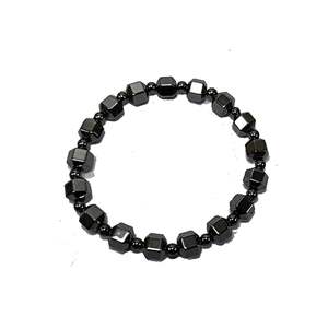 Bracelet en cristal fait main avec cube en hématite et perles rondes bijoux de mode pour hommes et femmes cadeau d'énergie de style Feng Shui - Product Image 6