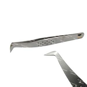 Pince à épiler en acier inoxydable pour faux cils, argentée, pour extensions de volume, marque privée NQLASH, vente en gros - Product Image 1