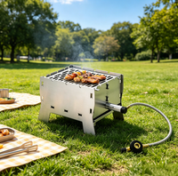 Barbecue portable pliable mini pour le camping en plein air, réchaud de camping extérieur, barbecue à gaz