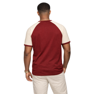 T-shirt Raglan Premium Phi Nu Pi Krimson, taille standard, coton de qualité supérieure, coupe athlétique, vêtements brodés de la fraternité grecque - Product Image 2