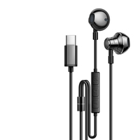 Caisson de basses intra-auriculaire de type C entièrement en métal de qualité Android, appel de contrôle intelligent en ligne avec casque, écouteurs, casque filaire