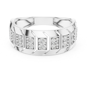 Anillo de Aniversario de Oro Rosa de 14K con Diamante Redondo Cultivado en Laboratorio para Mujer |   Diamante Cultivado Nuevo - Product Image 2