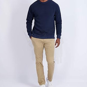 Sudadera de cuello redondo de lana de felpa suave para hombre, suéter Atlético acogedor, suéter cálido, logotipo personalizado, ropa informal con estampado Dtg - Product Image 5