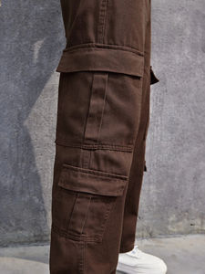 Cargo Pants With Six Pockets for Men With Solid Drawstring Waist Sweatpants With Full Customization - Product Image 6