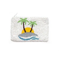 Porte-monnaie perlé flamant rose fait main, mini portefeuille tendance, pochette |   Fermeture magnétique durable |   Capacité de 1L |   Sacs à main décontractés |