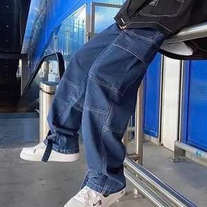 Jeans droits vintage personnalisés pour hommes Streetwear décontracté respirant lavable dans la rue - Product Image 5