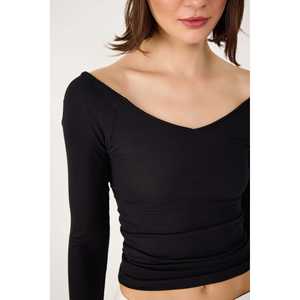 T-shirt côtelé à col large - Product Image 4