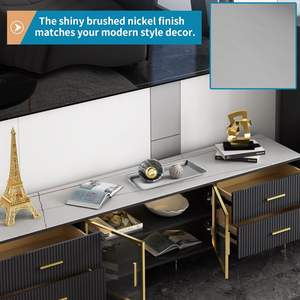 Platos de acero inoxidable para servir, platos de cena rectangulares, bandeja organizadora de níquel cepillado para acampar, barbacoa, fiesta, buffet, aperitivo o - Product Image 4