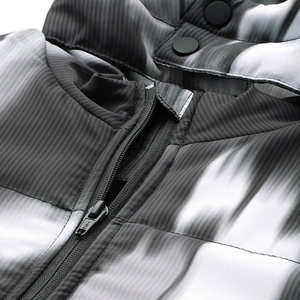 Blouson matelassé unisexe noir et blanc, imperméable, coupe-vent, respirant, personnalisable, chaud, rembourrage matelassé, capuche isolée, hiver - Product Image 6