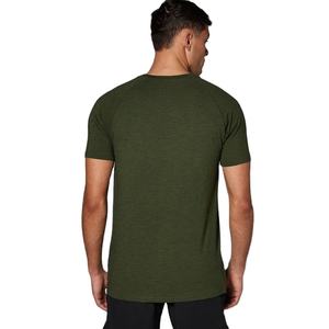 T-shirt de sport athlétique pour homme, personnalisé, haute qualité, coupe ajustée, respirant, coton/polyester, coupe longue, très vendu - Product Image 2