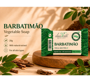 Savonnette végétalienne brésilienne Alquiverde Barbatimao naturelle 20g – Soins réparateurs pour hôtels et fournitures pour invités – Emballage en boîte - Product Image 1